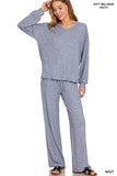 Soft Melange Top and Pants Set