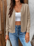 Lightweight Scalloped Cardigan Sweater