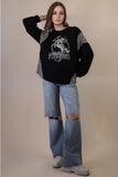 Oversized Mixed Media Western top