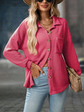 Waffle Knit Button Up Shacket