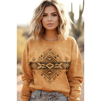 HRTandLV Vintage Aztec Mineral Graphic Sweatshirt