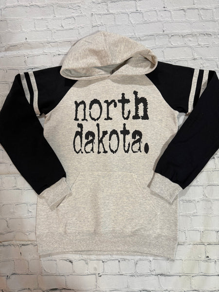 North Dakota Grunge Varsity Colorblock Hoodie