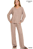 Soft Melange Top and Pants Set