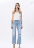 Flying Monkey High Rise Distressed Crop Slim Wide Jeans