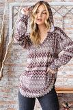 Brown Aztec Hoodie Top