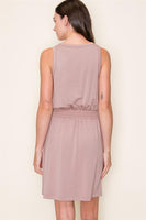 Elastic Band Drawstring Waist Fine Terry Tank Dress