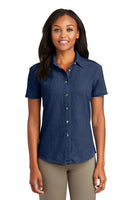 Ladies Short Sleeve Denim Shirt