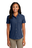 Ladies Short Sleeve Denim Shirt