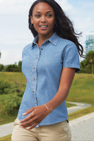 Ladies Short Sleeve Denim Shirt