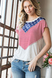 Dolman Short Sleeve Stars & Stripes Top