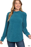 Chenille Waffle Round Neck Sweater