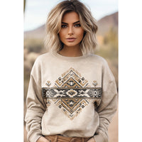 HRTandLV Vintage Aztec Mineral Graphic Sweatshirt
