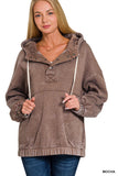 Acid Wash Fleece Pocket Hoodie