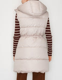 Quilted High Collared Long Puffer Vest
