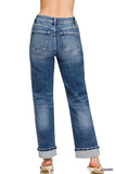 Cuffed Straight Denim Jean