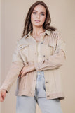 Mineral Washed Mixed Media Shacket