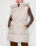 Quilted High Collared Long Puffer Vest