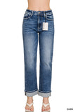 Cuffed Straight Denim Jean