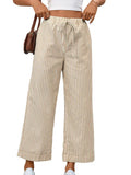 Striped High Waist Straight Leg Pants