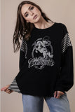 Oversized Mixed Media Western top