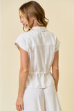 Utility Linen Zip Up Vest