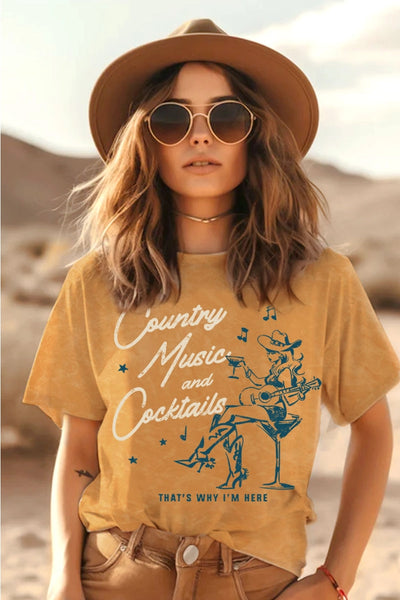 HRTandLUV Country Music and Cocktails Graphic Tee