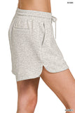 Scuba Elastic Waist Shorts With Pocket
