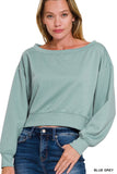 Scuba Cropped Boat Neck Crew Neck