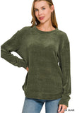 Chenille Waffle Round Neck Sweater