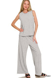Cotton Slub Tank And Pant Set