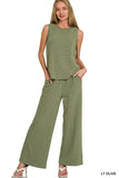 Cotton Slub Tank And Pant Set