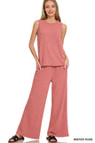 Cotton Slub Tank And Pant Set