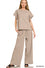 Ribbed Short Sleeve Tee And Pants Set