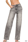 Grey Straight Leg Denim Jeans