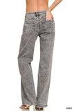 Grey Straight Leg Denim Jeans