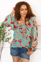 Long Sleeve Crepe Floral Top