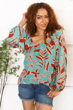Long Sleeve Crepe Floral Top