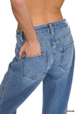 High Rise Cuffed Wide Leg Denim Jeans