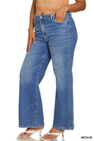 Plus Size Medium Wash Wide Leg Denim
