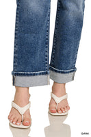 Plus Cuffed Straight Denim Jeans