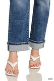 Plus Cuffed Straight Denim Jeans