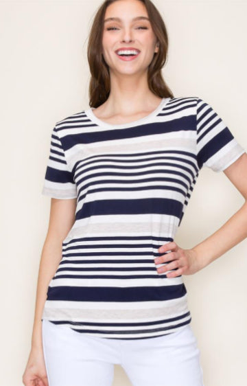 Navy Stripe Top