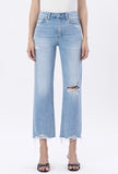 Flying Monkey High Rise Distressed Crop Slim Wide Jeans