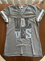 Wolves Ladies Notch Neck Tshirt