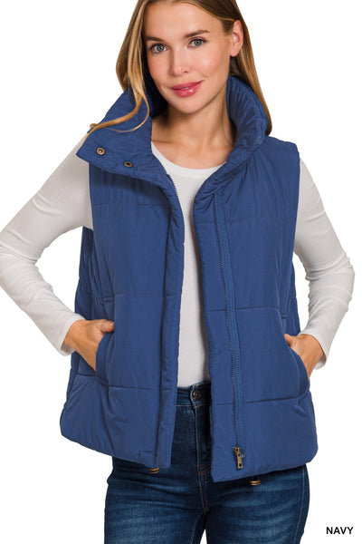 High Neck Puffer Vest