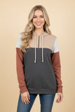Plus Long Sleeve Ribbed 1/4 Zip Hoodie