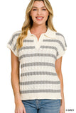 Textured Striped Sweater Vest