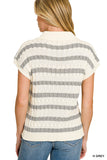 Textured Striped Sweater Vest