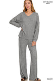 Soft Melange Top and Pants Set