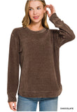 Chenille Waffle Round Neck Sweater